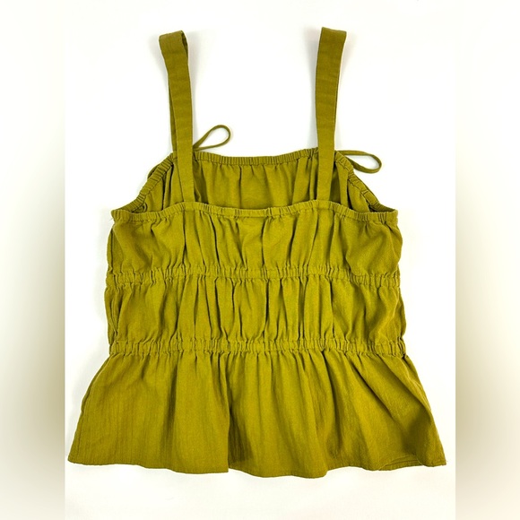 Universal Threads Olive Green Tiered Elastic Layers Peplum Cotton Tank T… - Picture 4 of 8